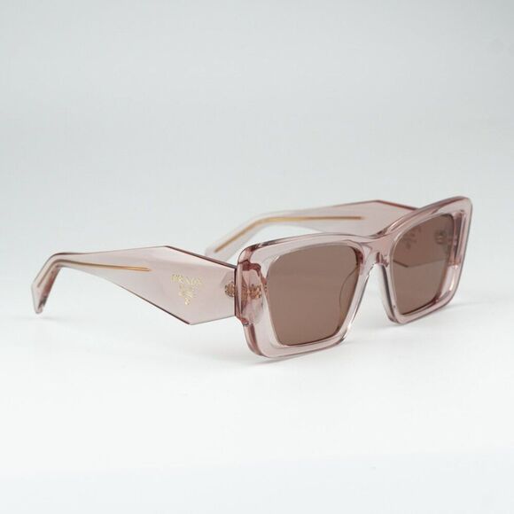 NEW Prada PR08YS 19Q10D Transparent Peach Light Brown Cat Eye Unisex Sunglasses - Picture 9 of 14